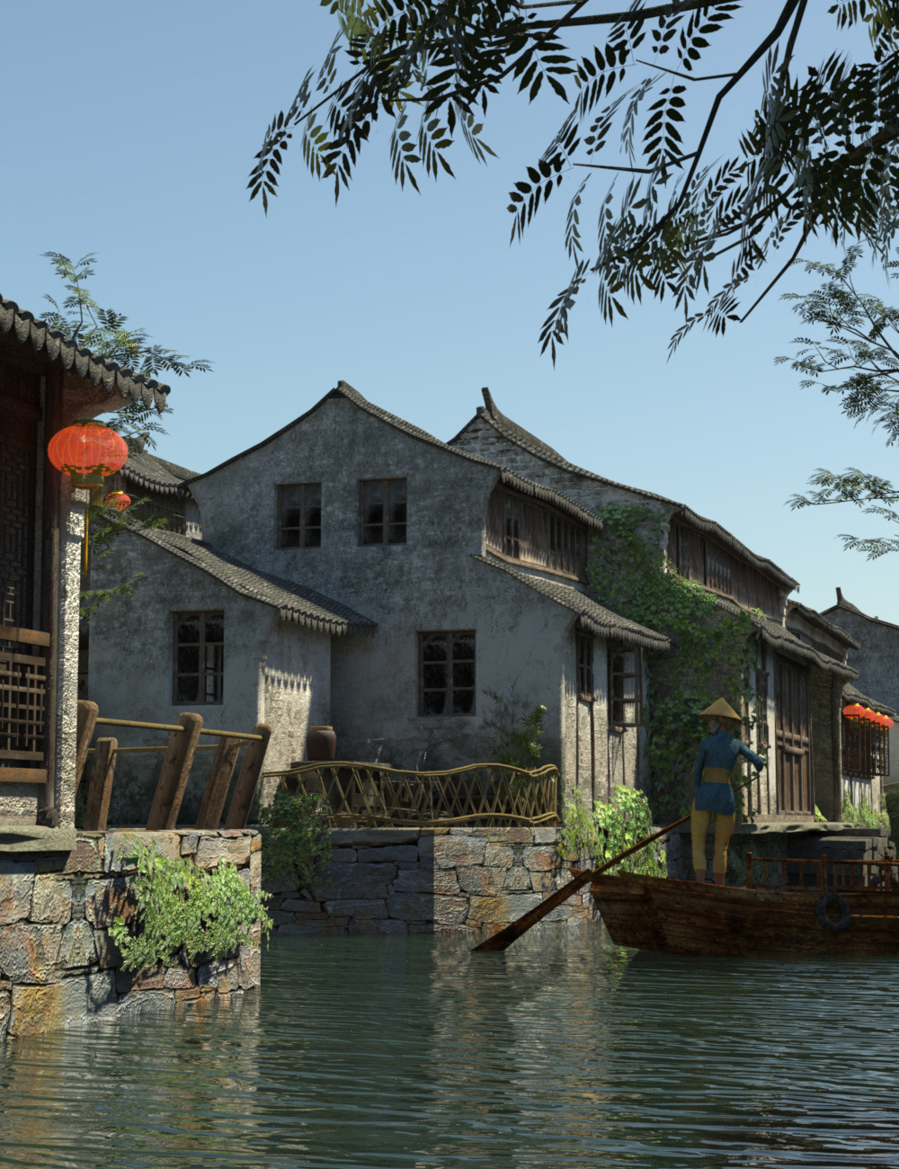 Ancient Water Town in Shanghai by: sugatak, 3D Models by Daz 3D