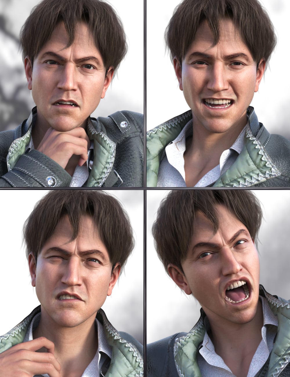 JW Mercenary Expressions for Eduardo 9 by: JWolf, 3D Models by Daz 3D