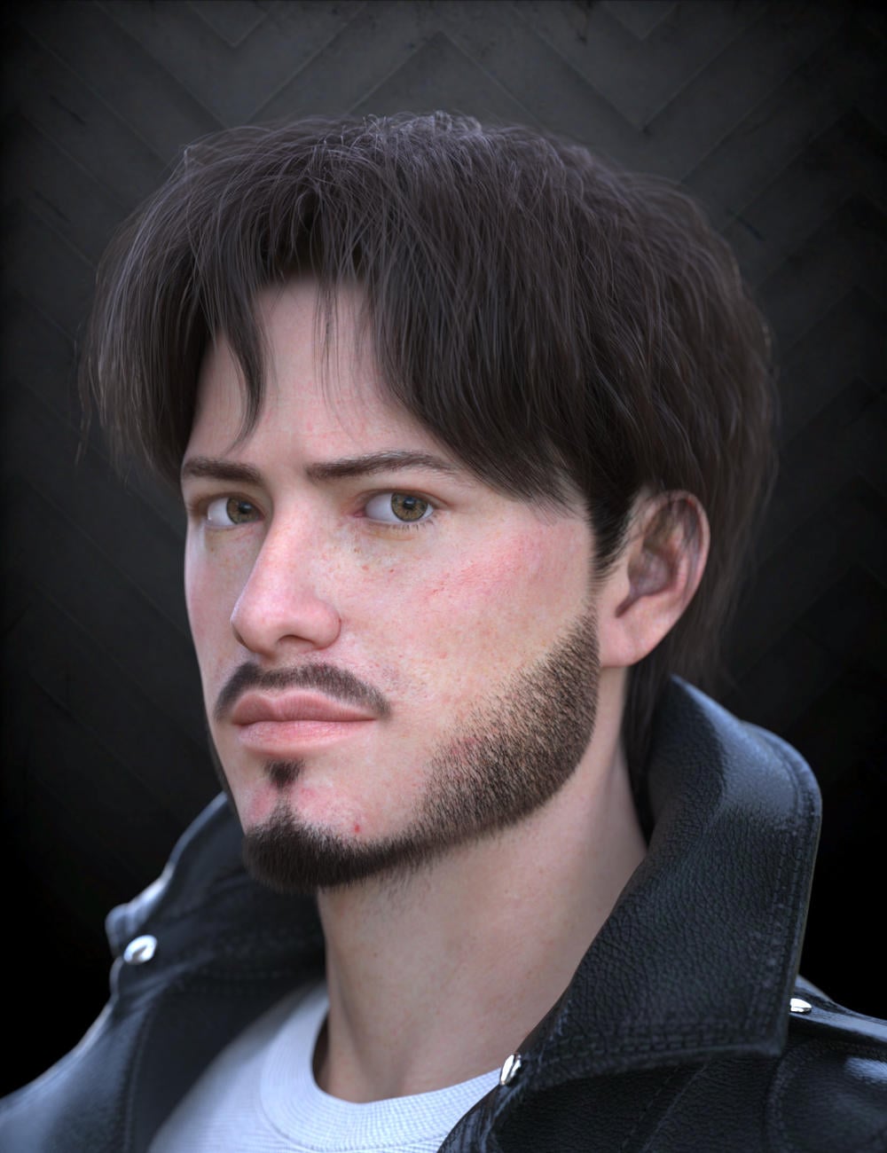 Short Wavy Hair and Beard for Genesis 9 by: Soto, 3D Models by Daz 3D