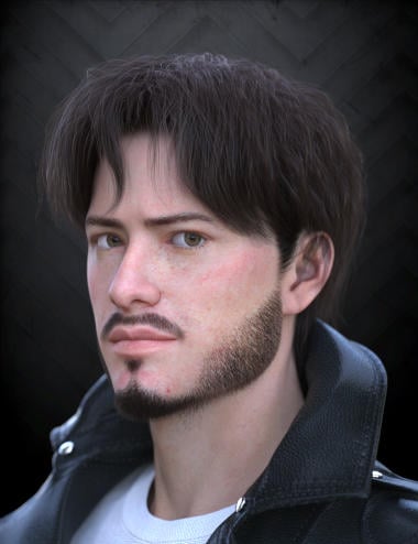 Short Wavy Hair and Beard for Genesis 9