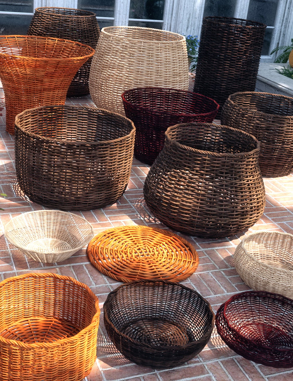 MMX Wicker Baskets by: Mattymanx, 3D Models by Daz 3D