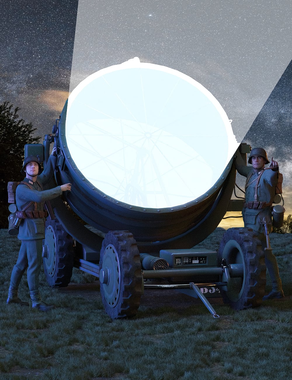 Anti-Aircraft Searchlight by: Cybertenko, 3D Models by Daz 3D