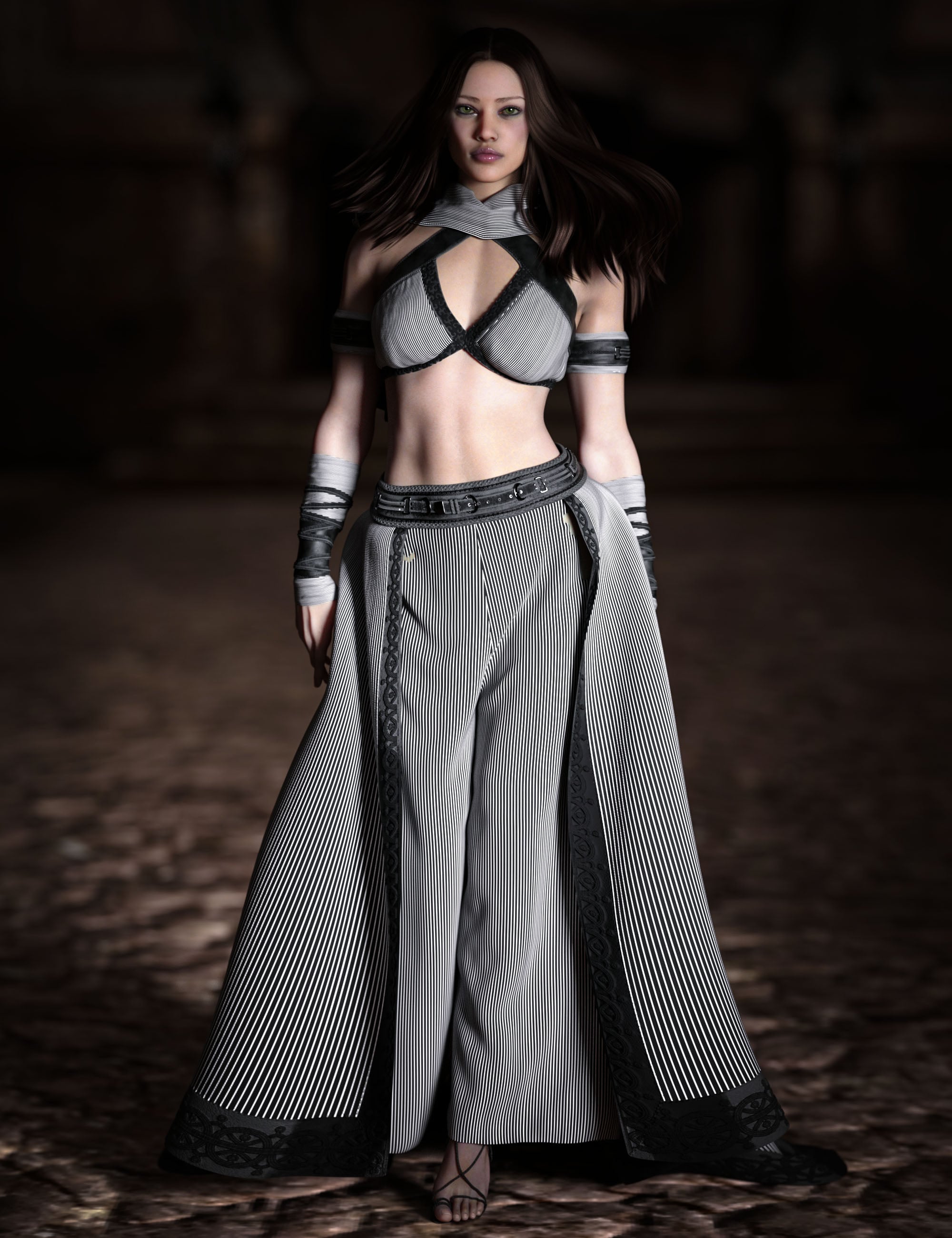 dForce CB Giselle Clothing Set for Genesis 9 by: CynderBlue, 3D Models by Daz 3D