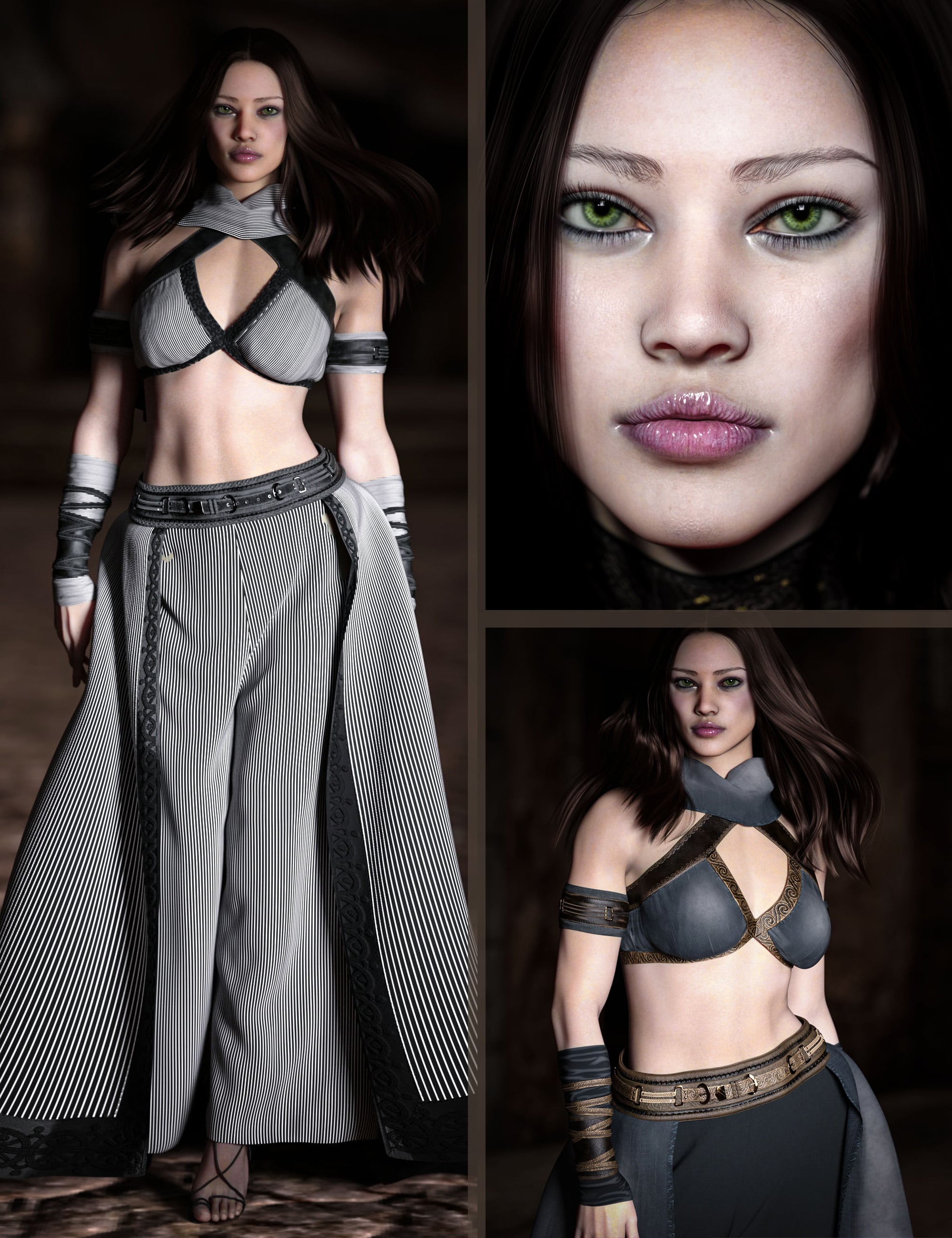 CB Giselle HD Character, dForce Clothing Set and Texture Expansion Bundle by: CynderBlue, 3D Models by Daz 3D