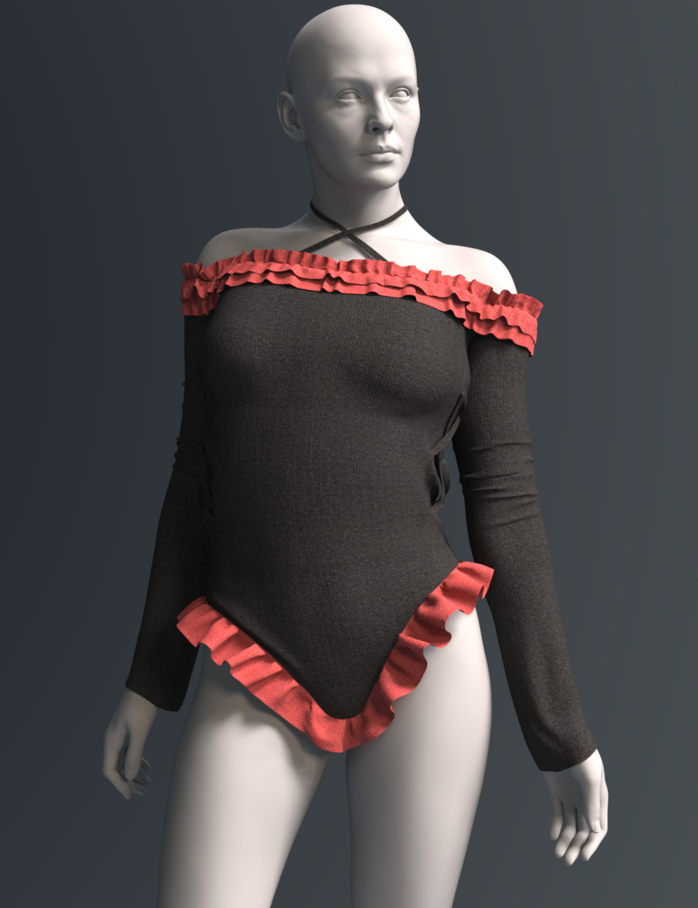 dForce SPR Lace Strap Bodysuit for Genesis 9 by: Sprite, 3D Models by Daz 3D