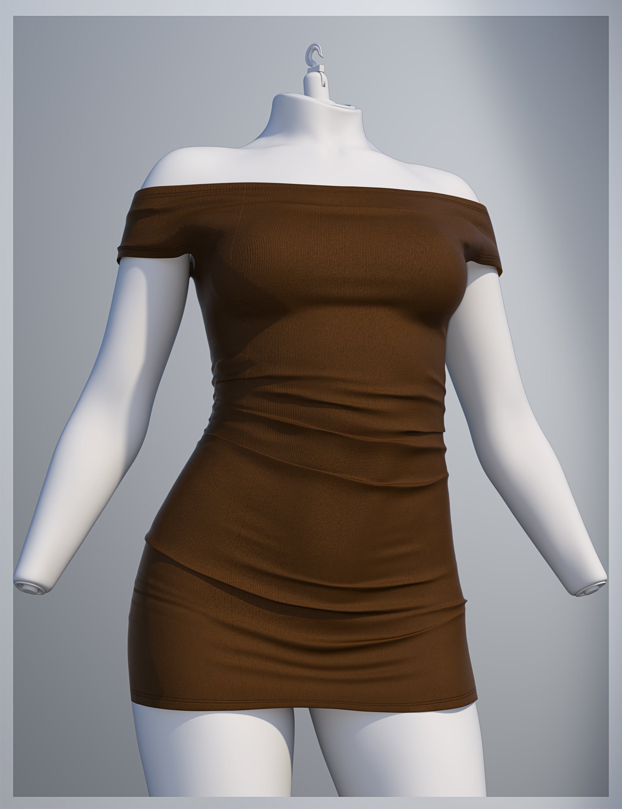 dForce SU Off Shoulder Dress for Genesis 9, 8.1, and 8 Female by: Sue Yee, 3D Models by Daz 3D