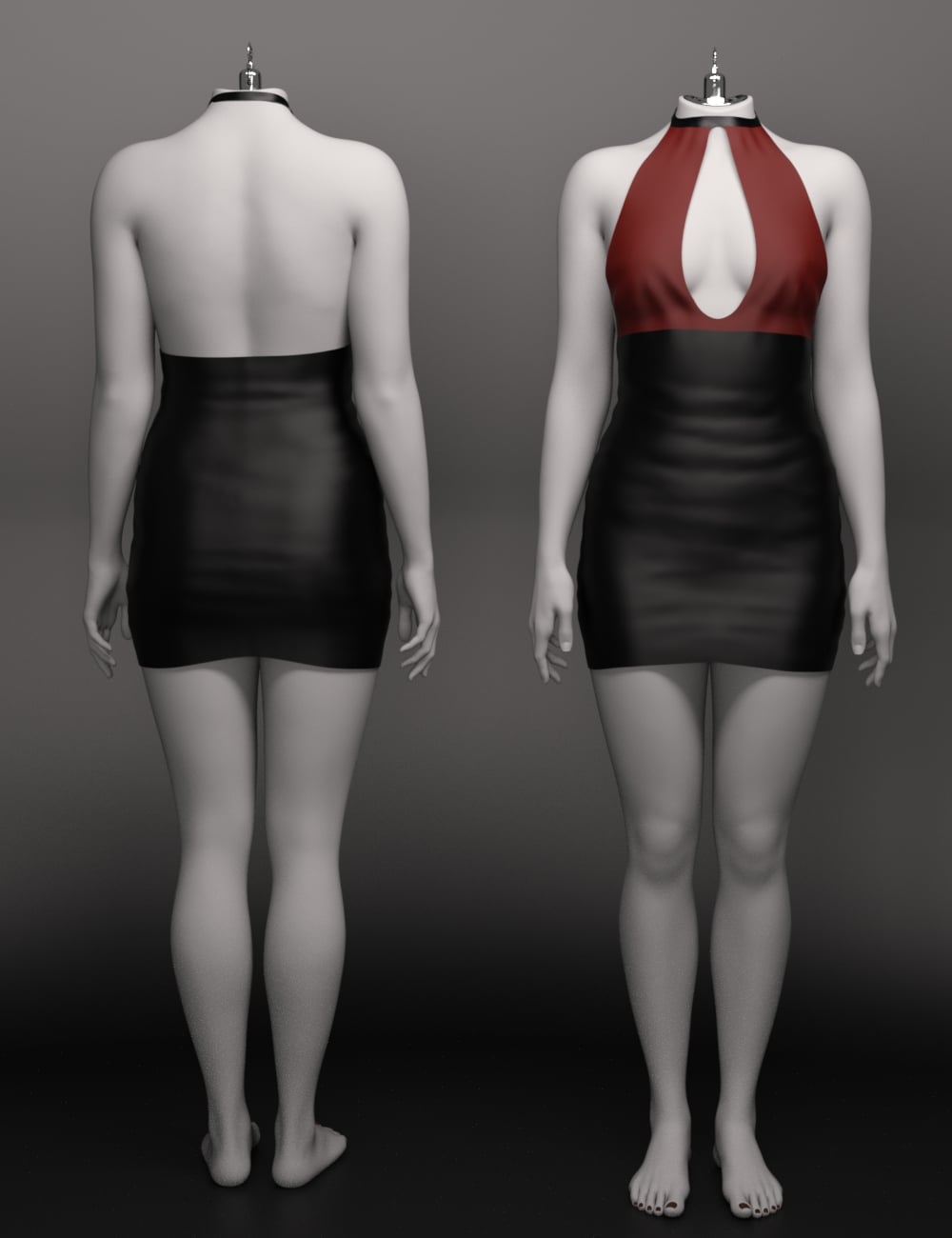 dForce EG UNDS Halter Neck Dress for Genesis 9 by: Ergou, 3D Models by Daz 3D