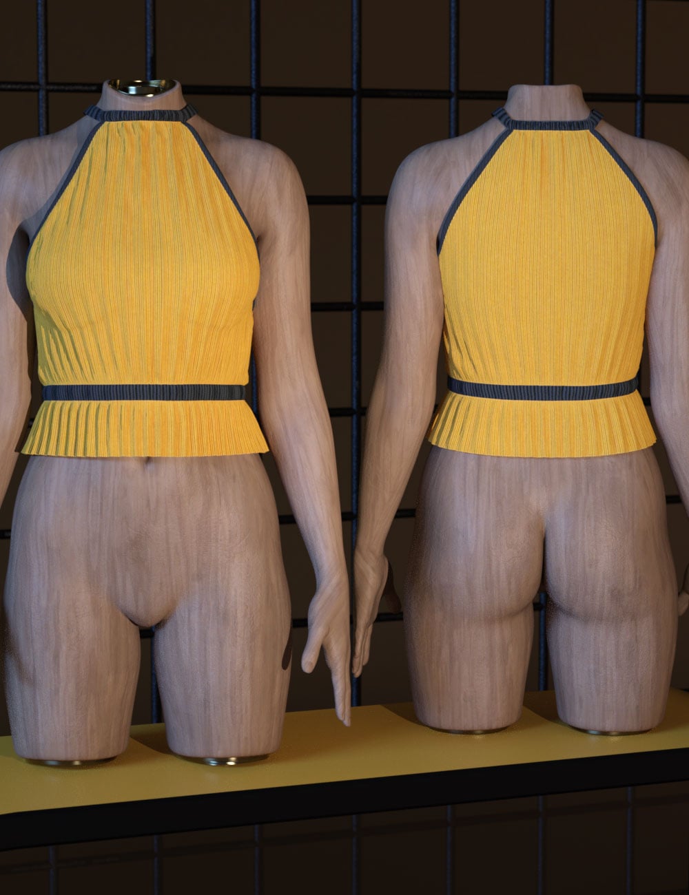 3DLoki dForce Luxe Pleated Top for Genesis 9 and 8 Female by: 3DLokiChris Cox, 3D Models by Daz 3D