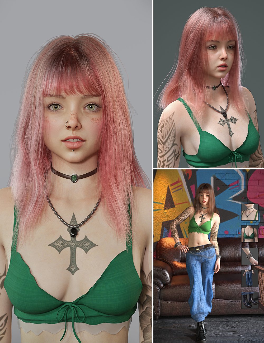 MB Rell HD for Genesis 9 Bundle by: Magic Brush, 3D Models by Daz 3D