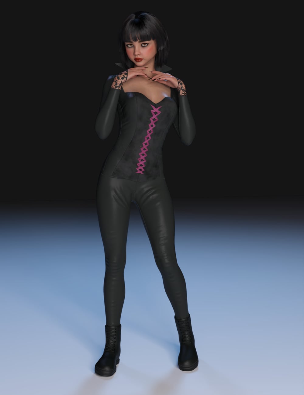 FG Romantic Goth Outfit for Genesis 9 by: IronmanFugazi1968, 3D Models by Daz 3D