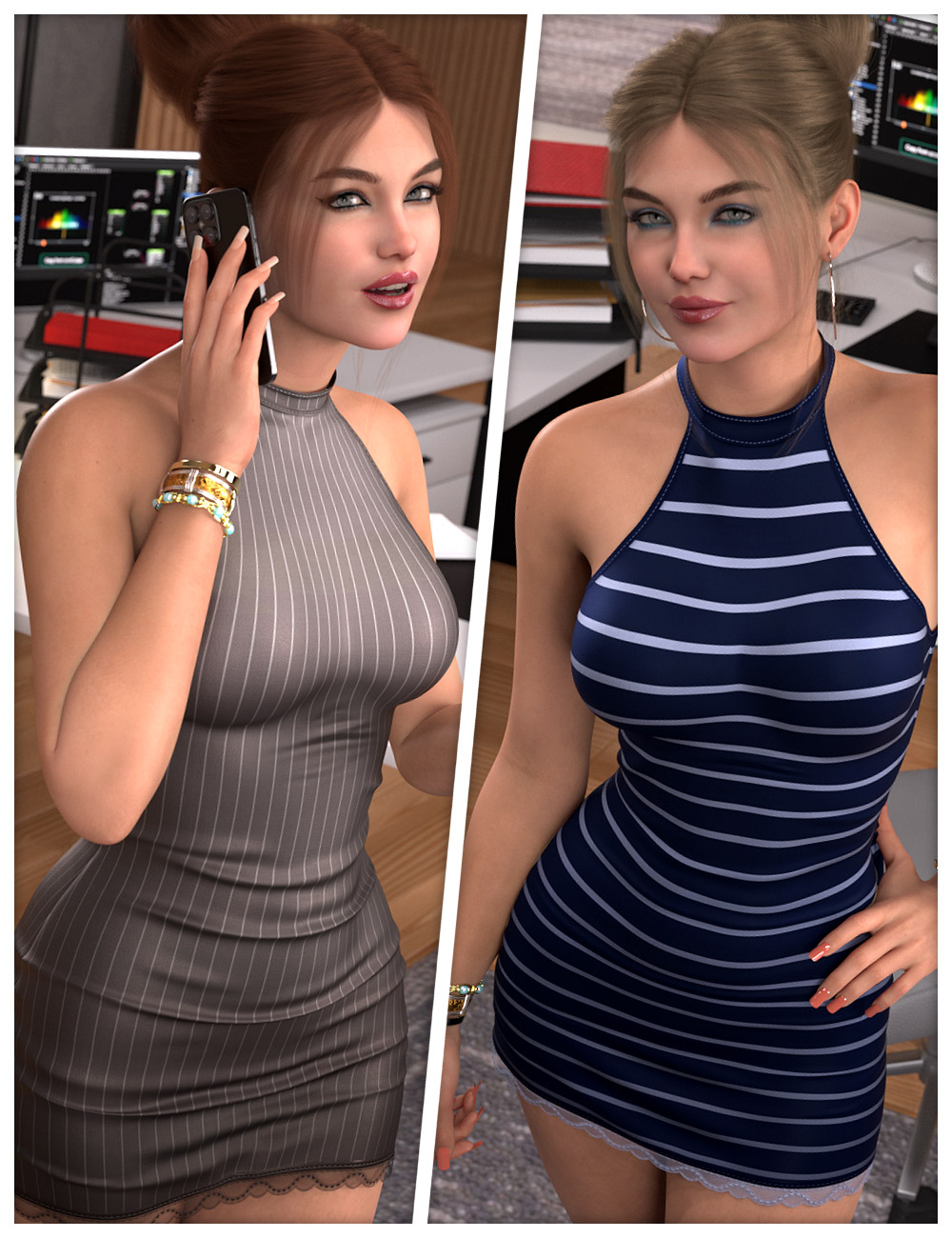 Fashionable Textures for dForce SU Sexy Openwork Dress by: ShanasSoulmate, 3D Models by Daz 3D