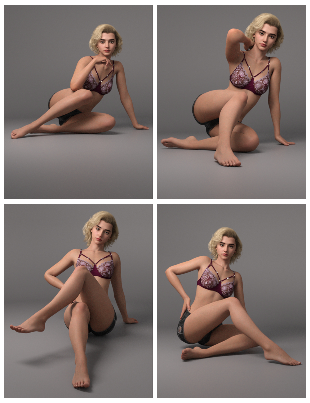 EG Lovely Poses 42 for Genesis 9 by: Ergou, 3D Models by Daz 3D