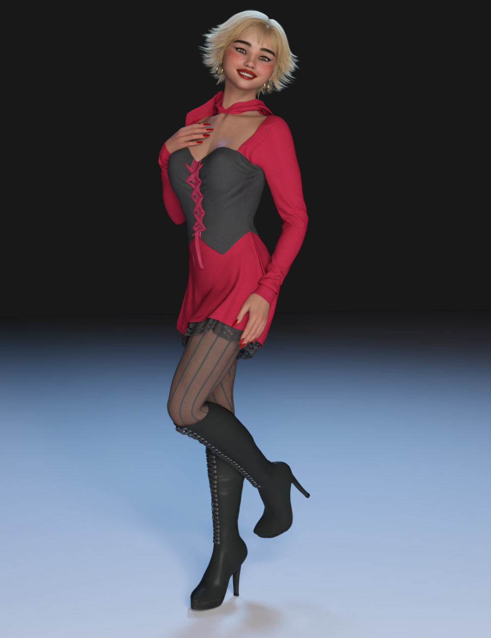 FG dForce Hooded Ensemble for Genesis 9 by: IronmanFugazi1968, 3D Models by Daz 3D