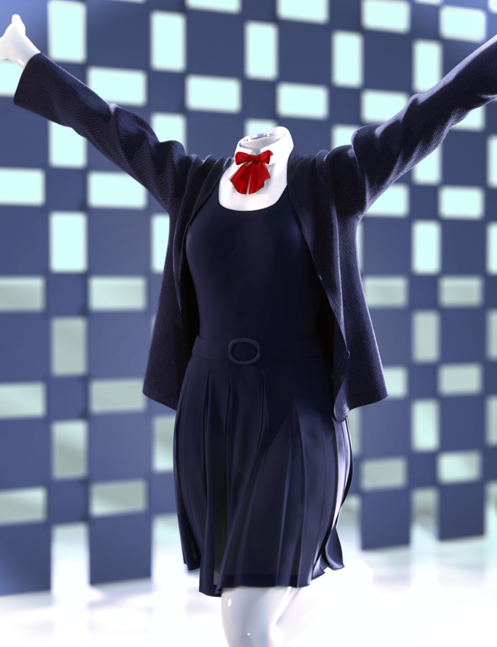 dForce Autum School Uniform for Genesis 9 by: tentman, 3D Models by Daz 3D