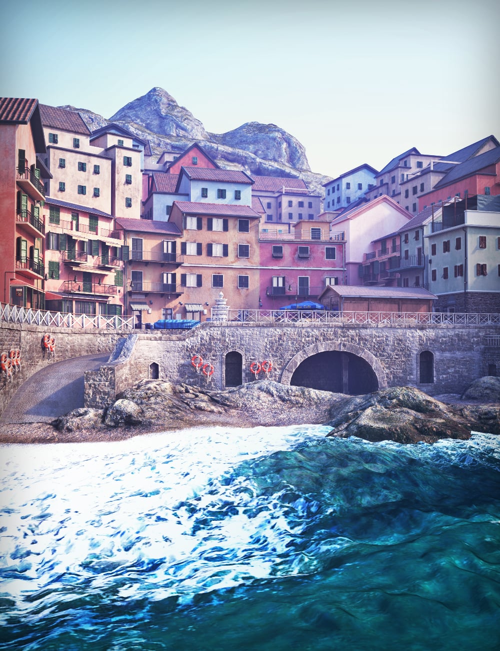 XI Italian Seaside Town by: Xivon, 3D Models by Daz 3D