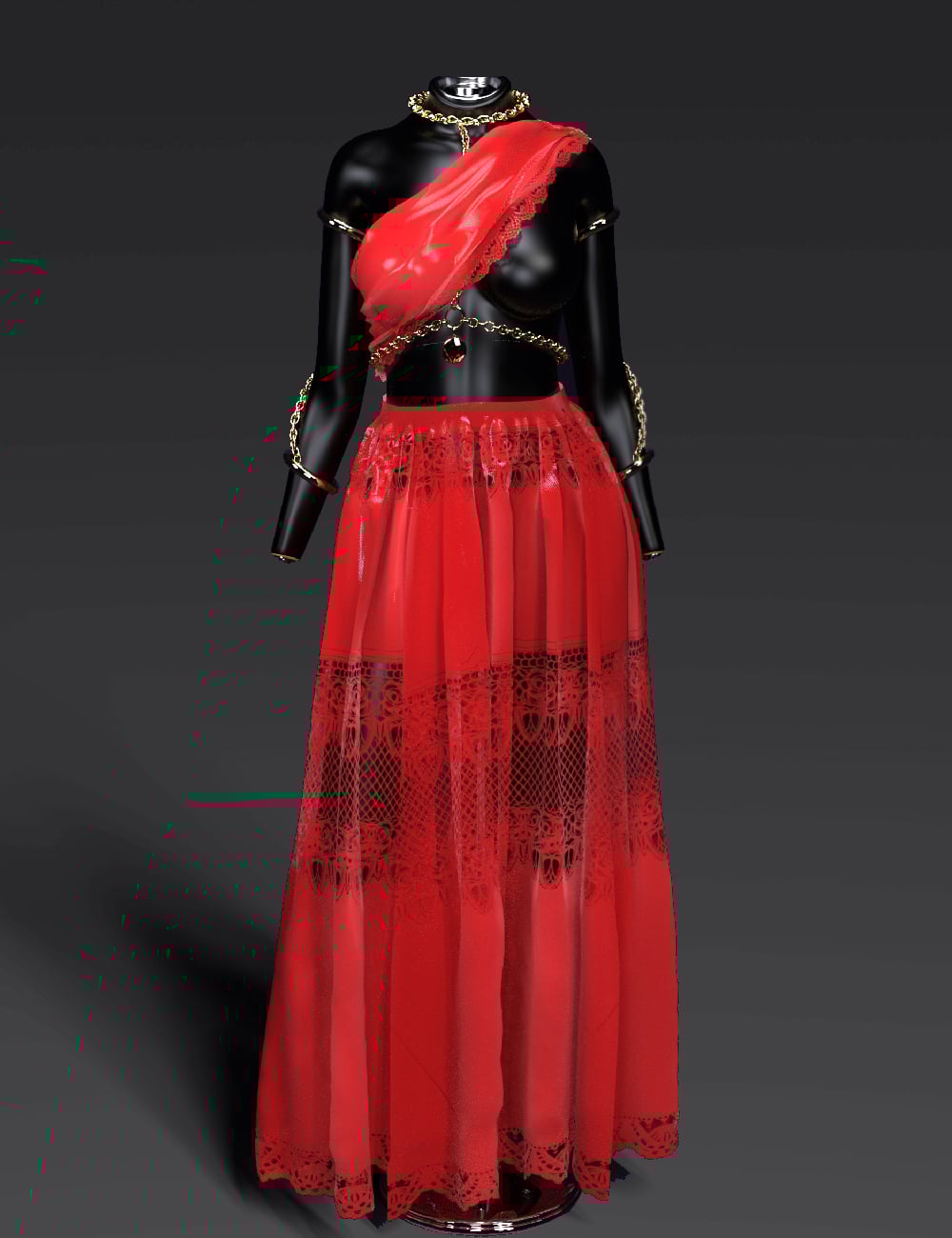 dForce Draped and Decorated for Genesis 9 by: Alodia Thaliel, 3D Models by Daz 3D