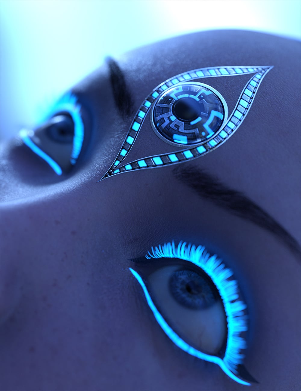 Sci-Fi Third Eye Builder for Genesis 9 by: ForbiddenWhispers, 3D Models by Daz 3D