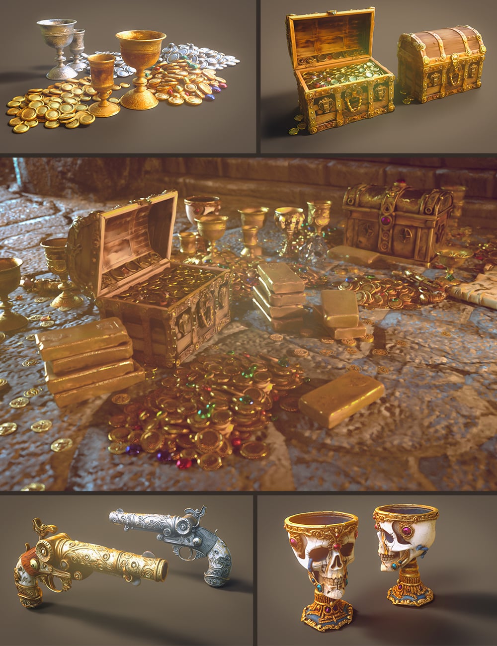 Polish Lost Treasure Props by: Polish, 3D Models by Daz 3D