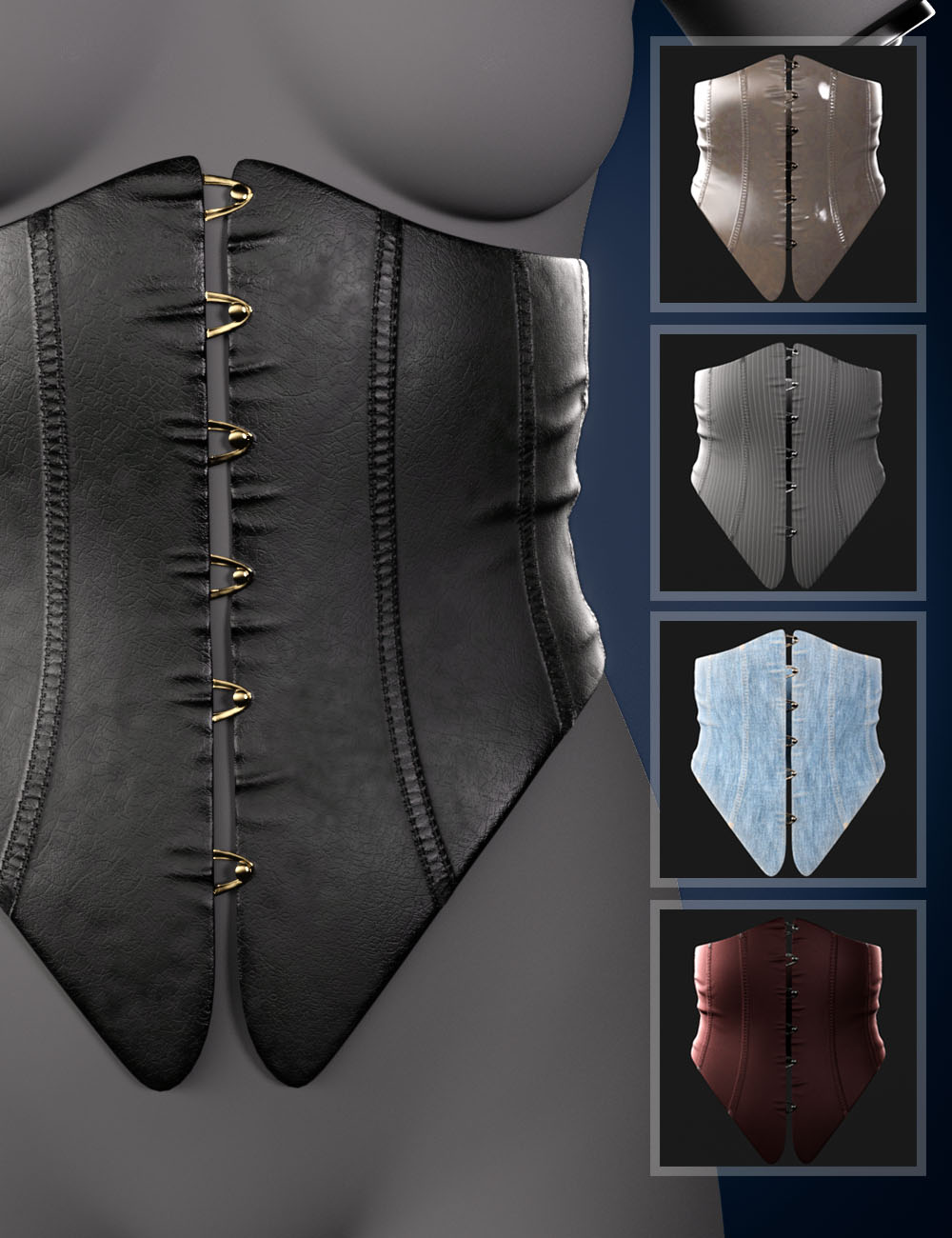 CB Corset Collection - Corset 1 for Genesis 9 by: CynderBlue, 3D Models by Daz 3D
