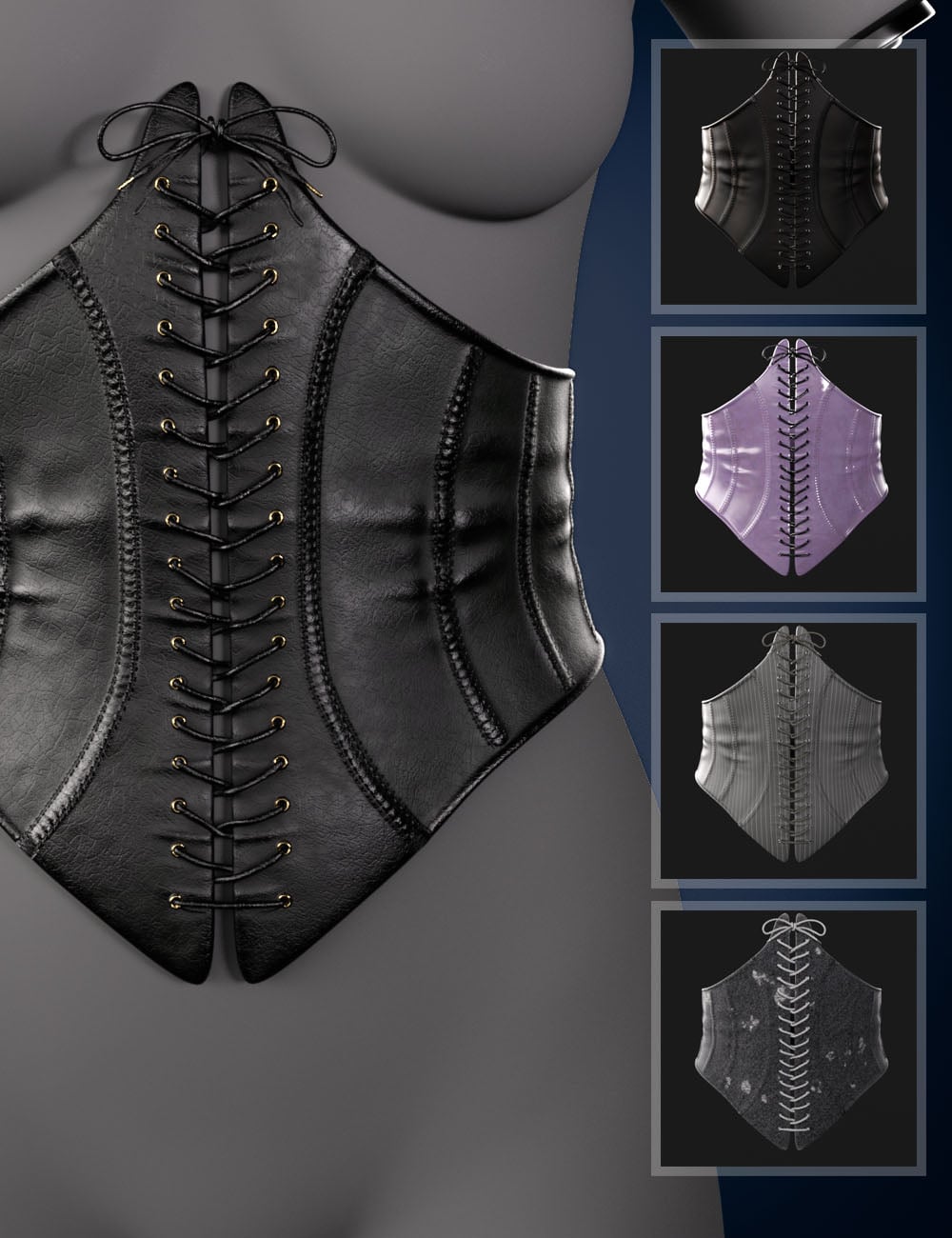 CB Corset Collection Corset 4 for Genesis 9 by: CynderBlue, 3D Models by Daz 3D