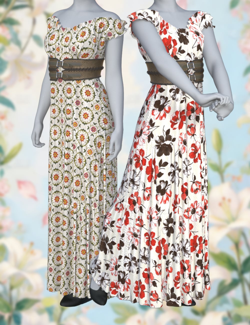 dForce Strapless Dress Outfit for Genesis 9 by: sjdlkad, 3D Models by Daz 3D