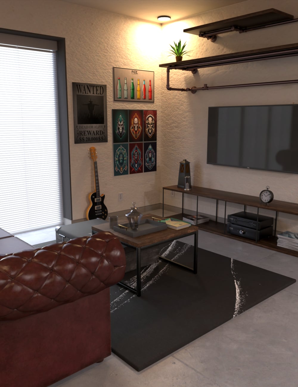 FG Industrial Style Bachelor Pad by: IronmanFugazi1968, 3D Models by Daz 3D