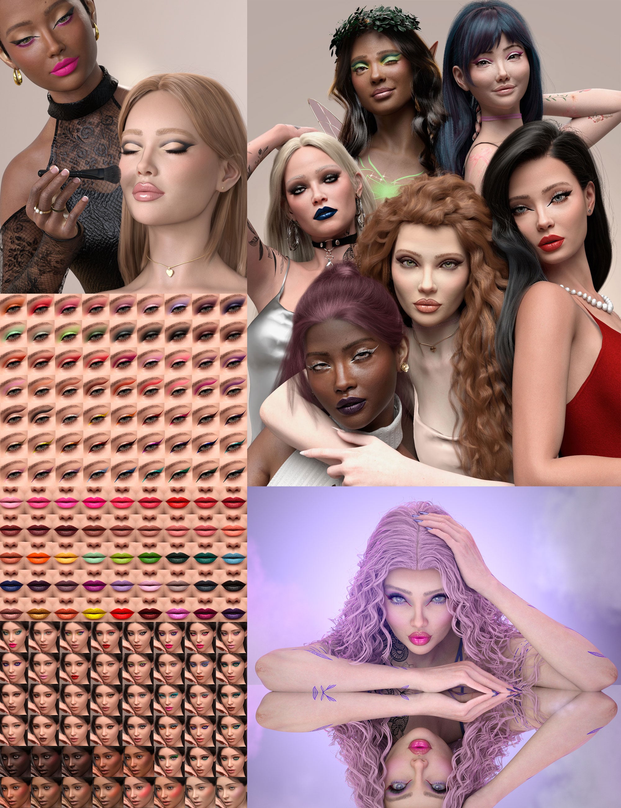 MUA Bundle For Genesis 9 Vol.2 by: 3D SugarCosmoXpressionFriendship Studio, 3D Models by Daz 3D