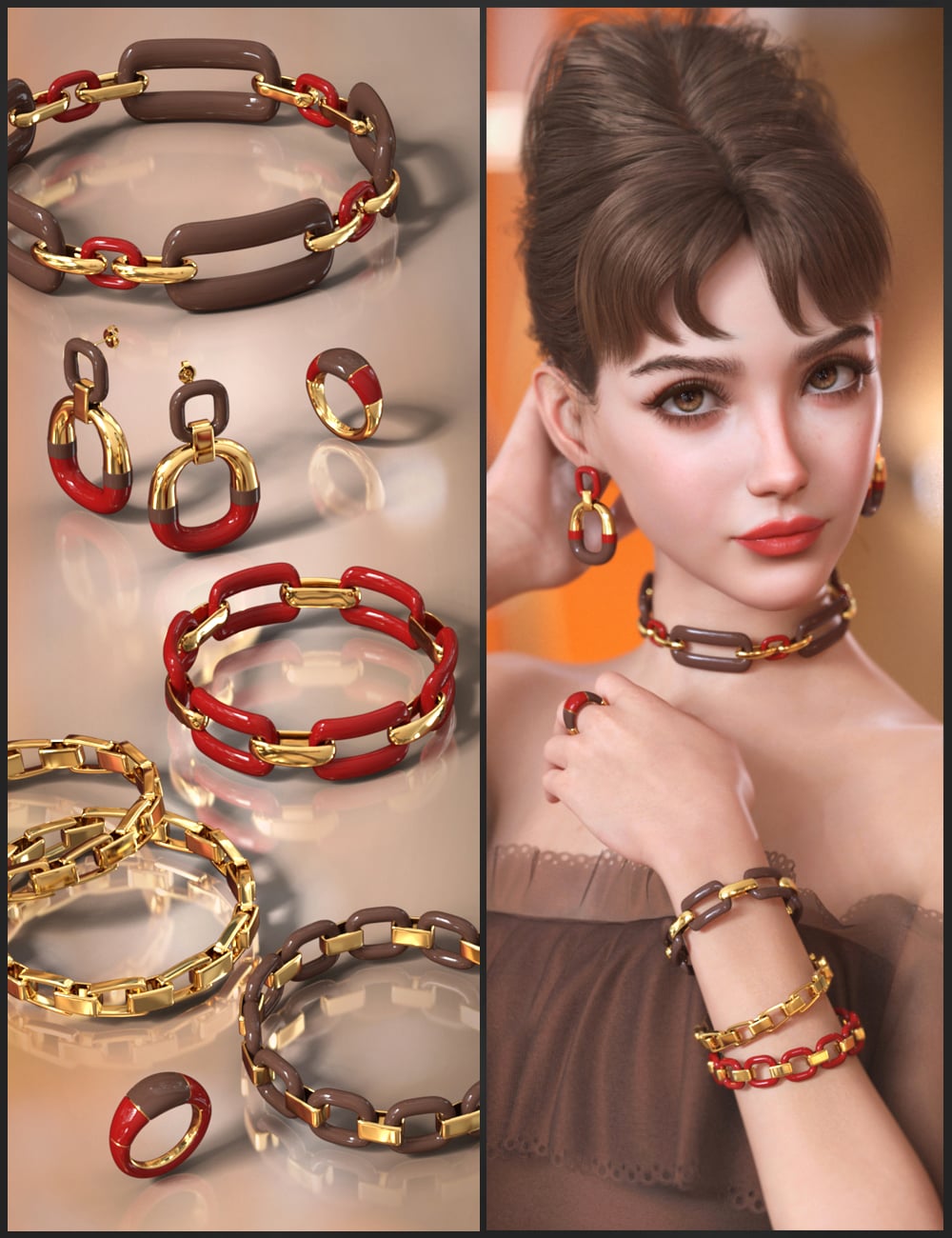 VRV Elle Jewelry for Genesis 9, 8.1, and 8 Females ⋆ 3d-stuff Community