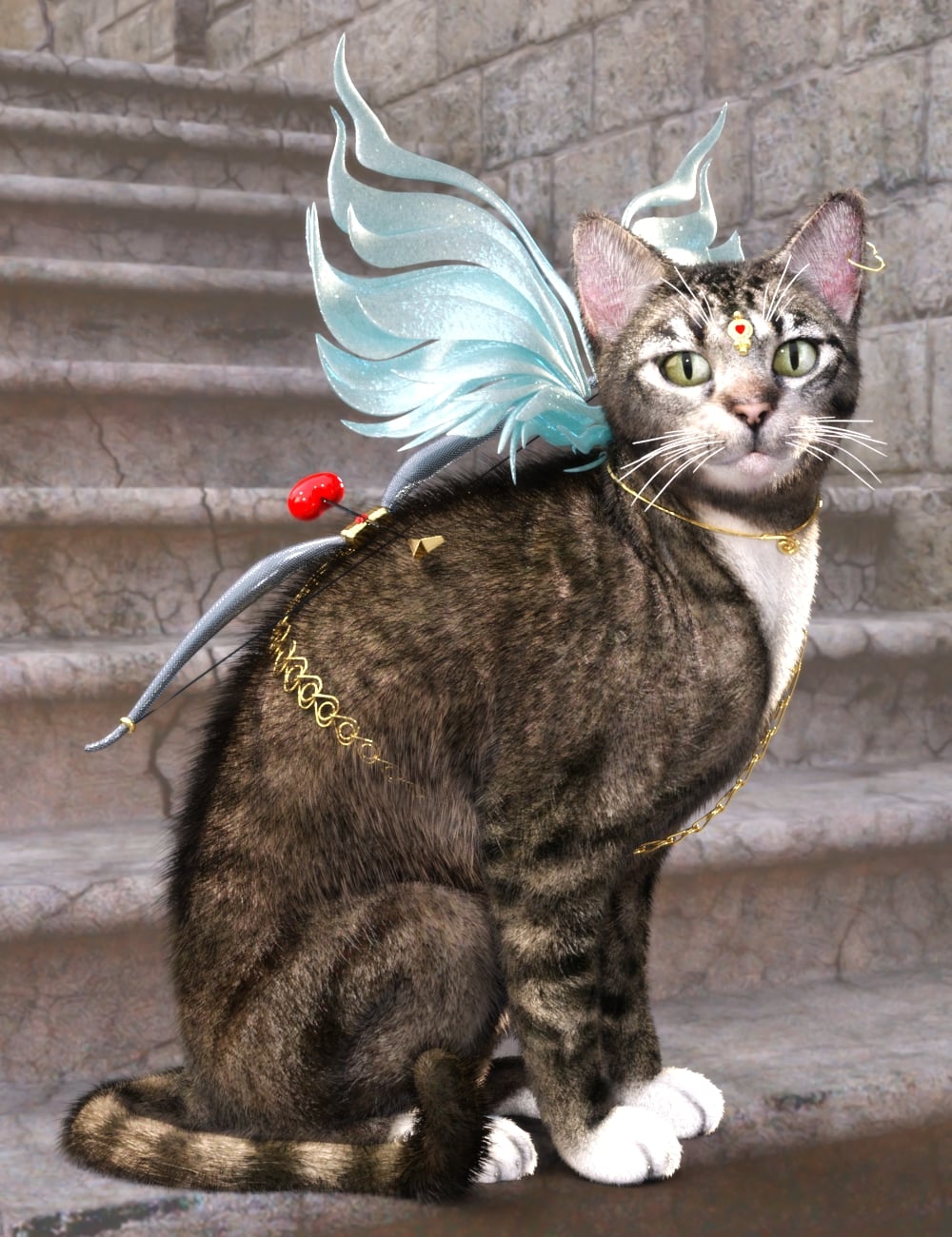 T3d Meow Cupid for Daz3d House Cat by: Tempesta3d, 3D Models by Daz 3D