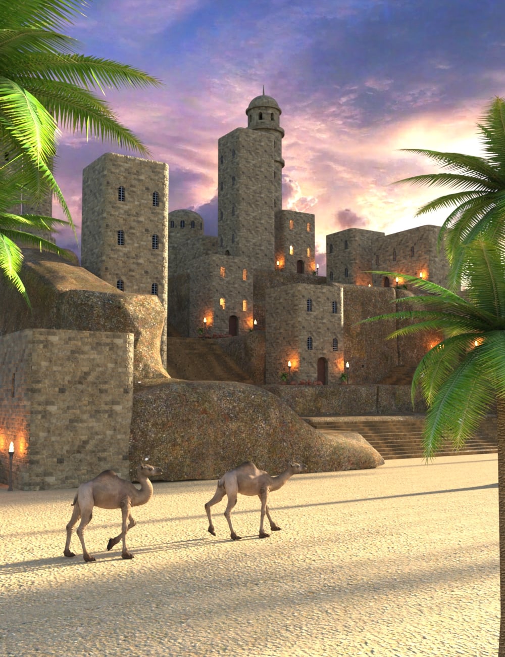 AP Middle Eastern Hill City by: AcharyaPolina, 3D Models by Daz 3D