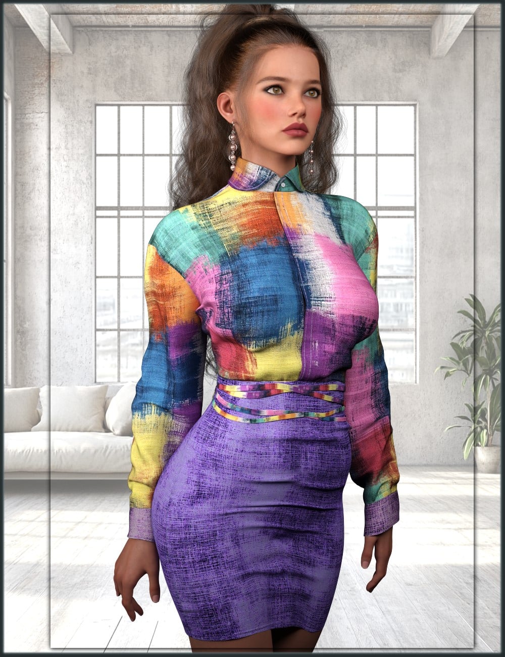 L3D Colorbomb Classic Dress Texture Add-On by: LUNA3D, 3D Models by Daz 3D