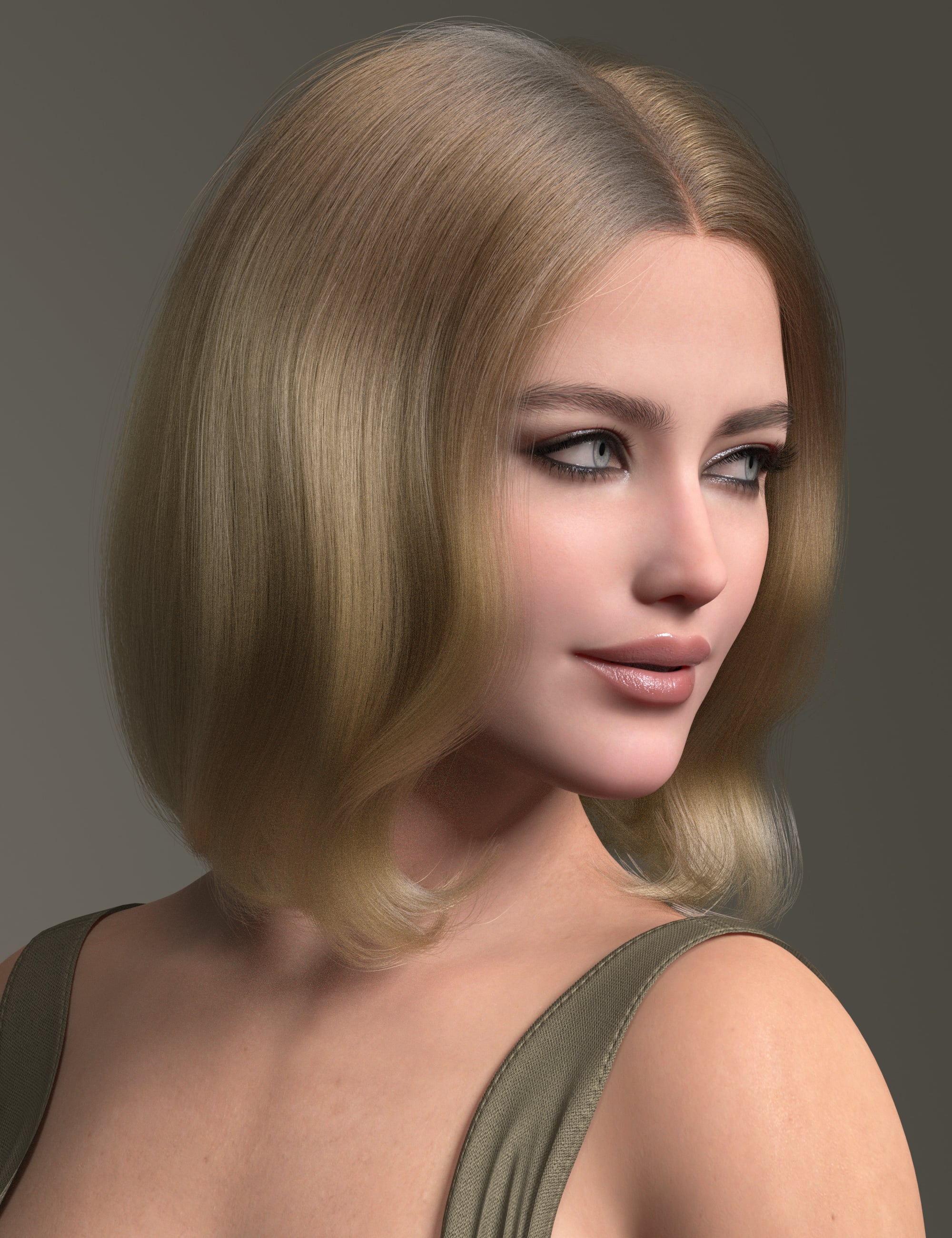 dForce Strand-Based Elegant Style Bob Hair for Genesis 9 by: outoftouch, 3D Models by Daz 3D