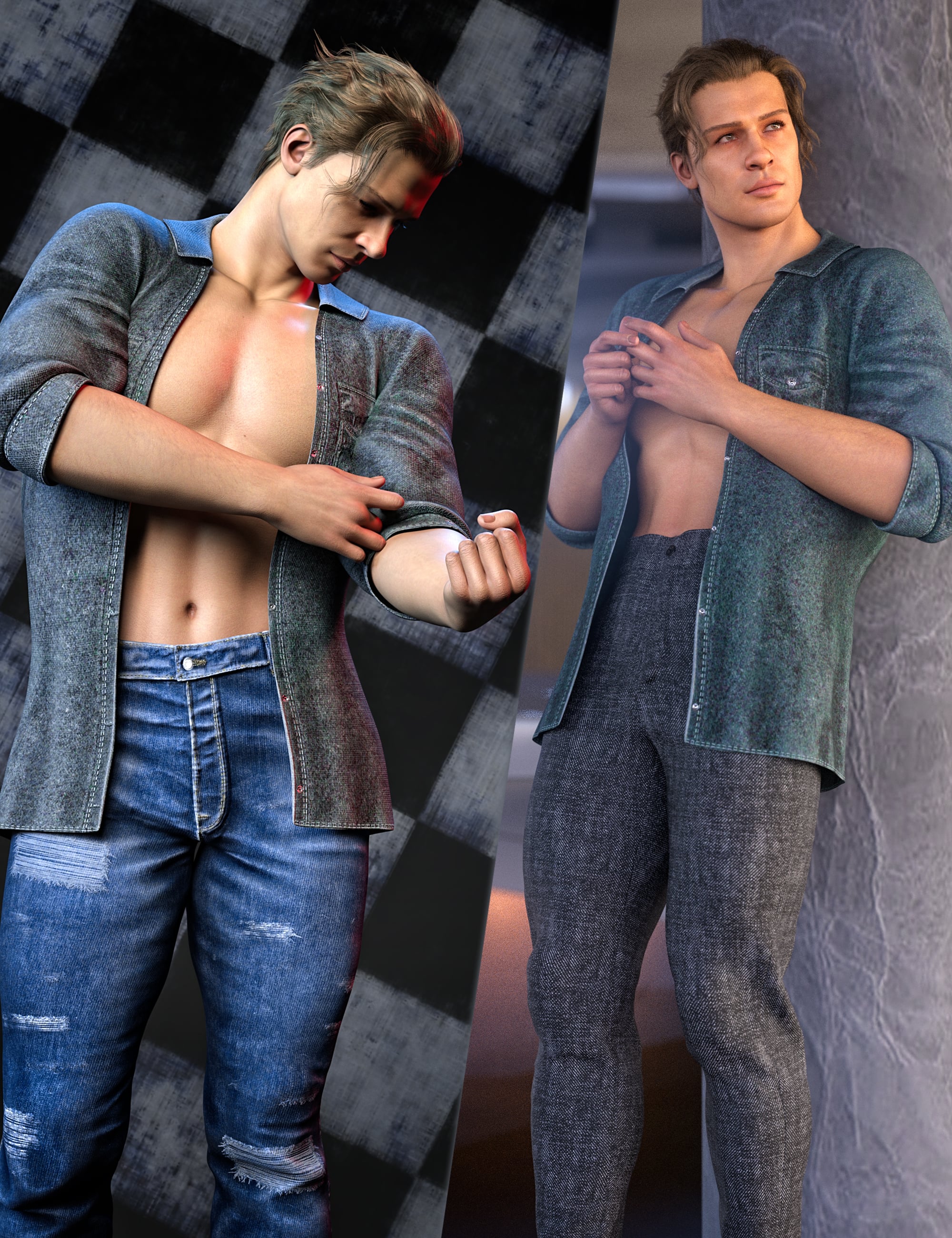 Z Rugged Male Shape and Pose Mega Set for Genesis 9 and 8 Male by: Zeddicuss, 3D Models by Daz 3D