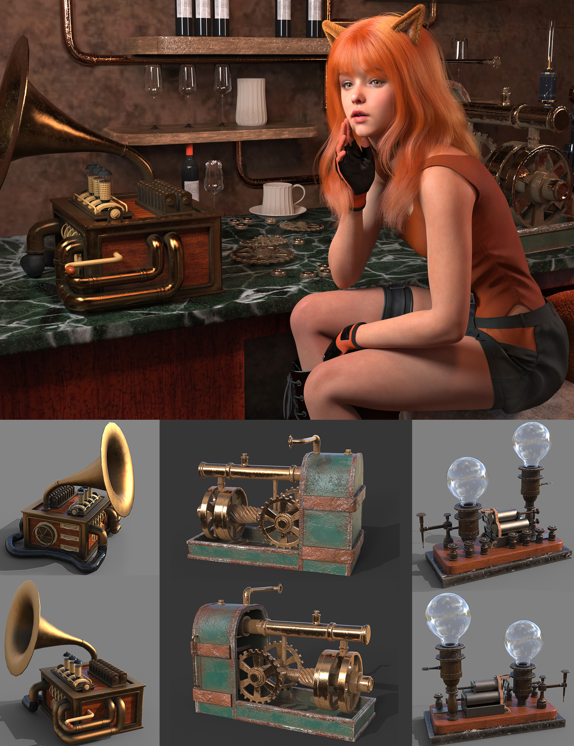 MB Steampunk Cottage by: Magic Brush, 3D Models by Daz 3D
