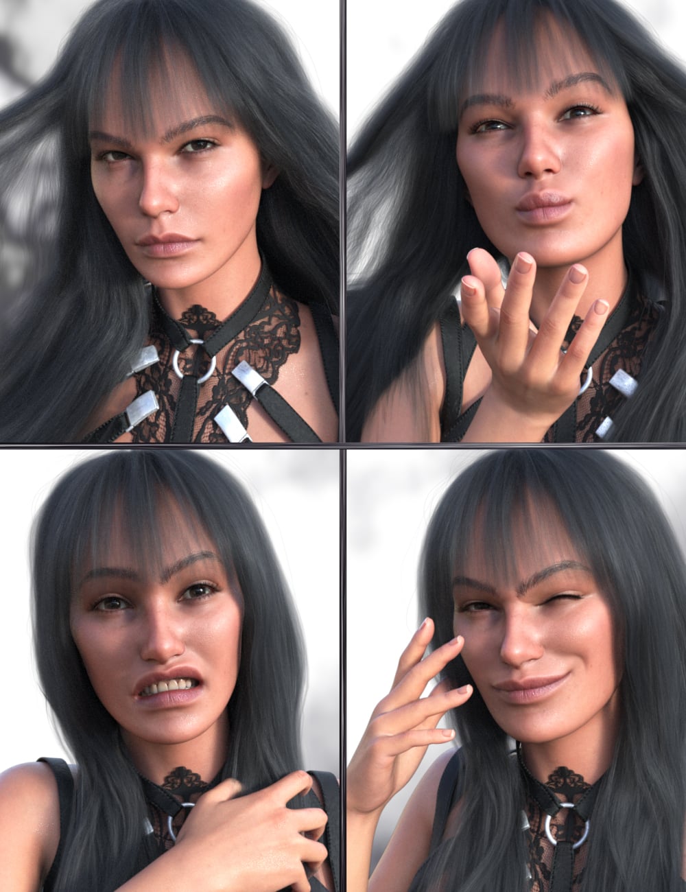 JW Personality Expressions for Leona 9 by: JWolf, 3D Models by Daz 3D