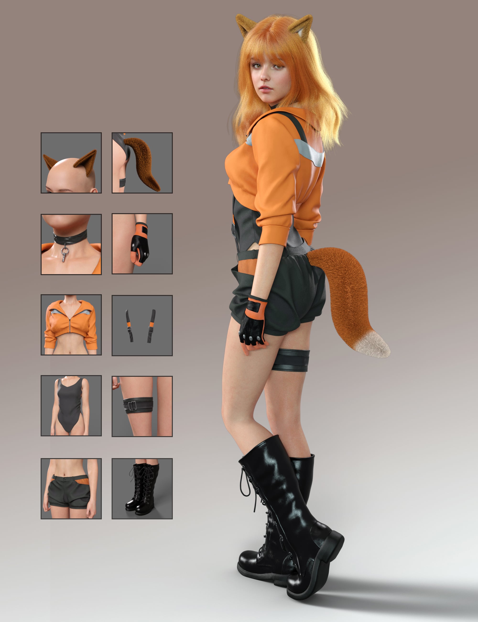 dForce MB Work Uniform Set Genesis 9 Feminine by: Magic Brush, 3D Models by Daz 3D