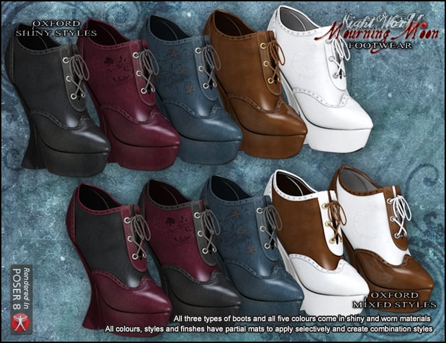 Mourning Moon Footwear Mourning Moon Footwear by: Arien, 3D Models by Daz 3D