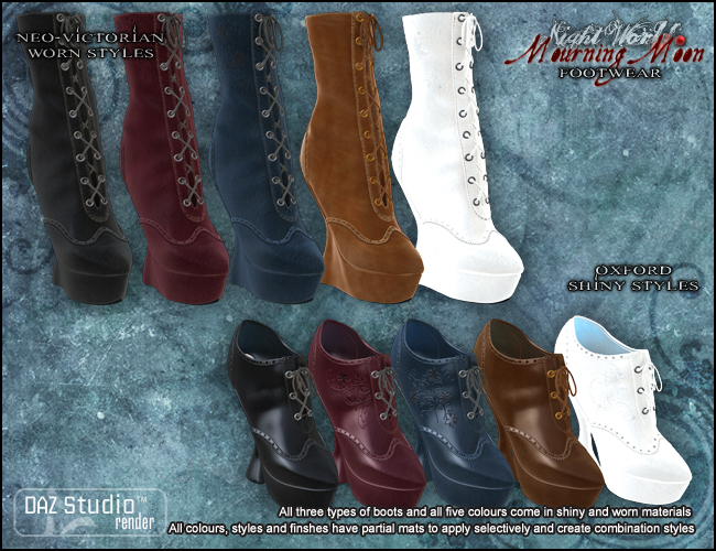 Mourning Moon Footwear Mourning Moon Footwear by: Arien, 3D Models by Daz 3D