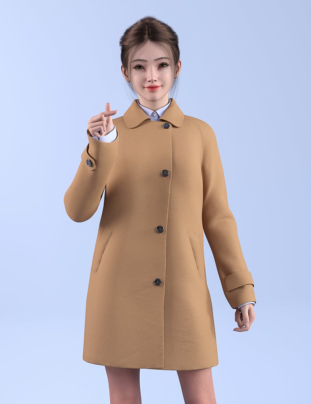 dForce HnC25 Urban Classic Coat for Genesis 9 by: IH Kang, 3D Models by Daz 3D