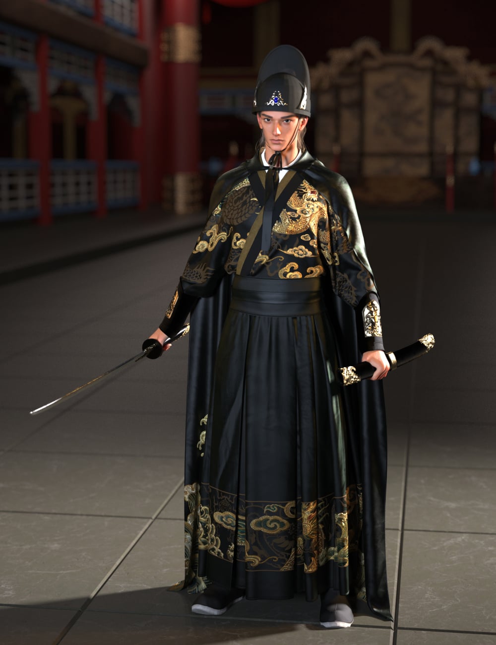 dForce Lala Dragon Guard Outfit for Genesis 9 by: Lala-Rabbit, 3D Models by Daz 3D
