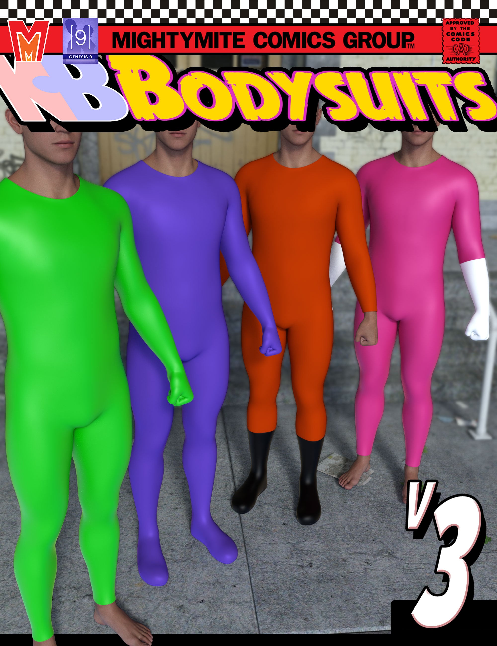 Bodysuits v003 MMKBGenesis 9 by: MightyMite, 3D Models by Daz 3D