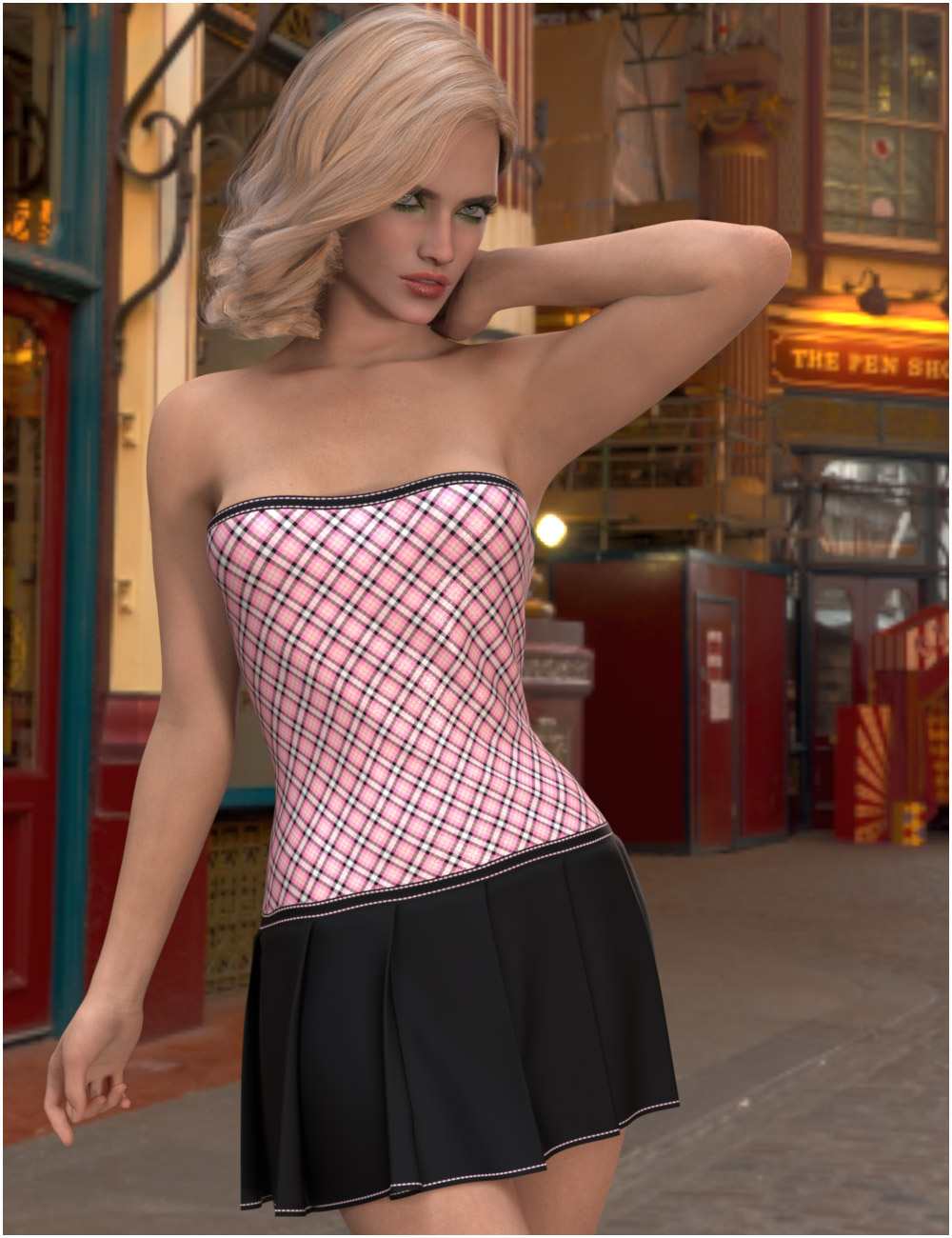 dForce Penelope Dress for Genesis 9 by: PandyGirlBelladzines, 3D Models by Daz 3D