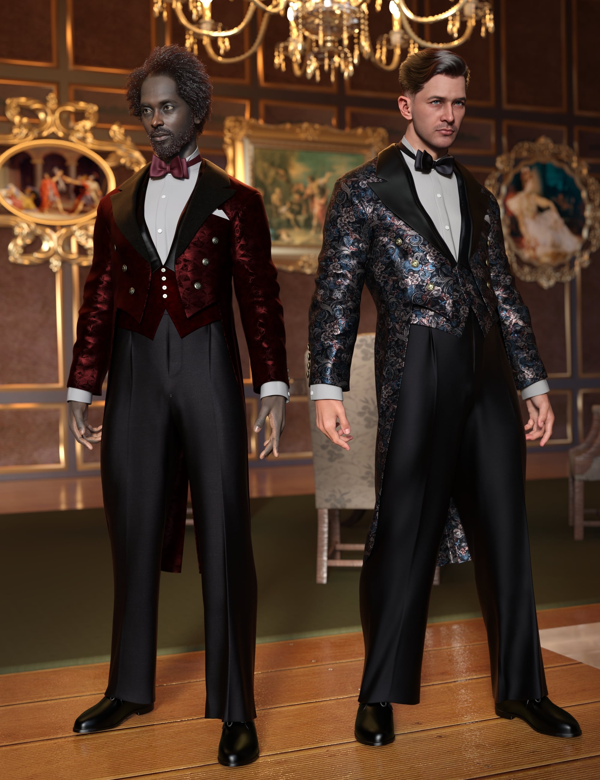 dForce Formal Tailcoat for Genesis 9 Texture Add On by: Mada, 3D Models by Daz 3D