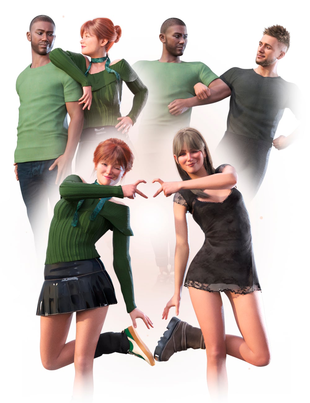 LA Best Friends Forever Poses for Genesis 9 by: Laia, 3D Models by Daz 3D