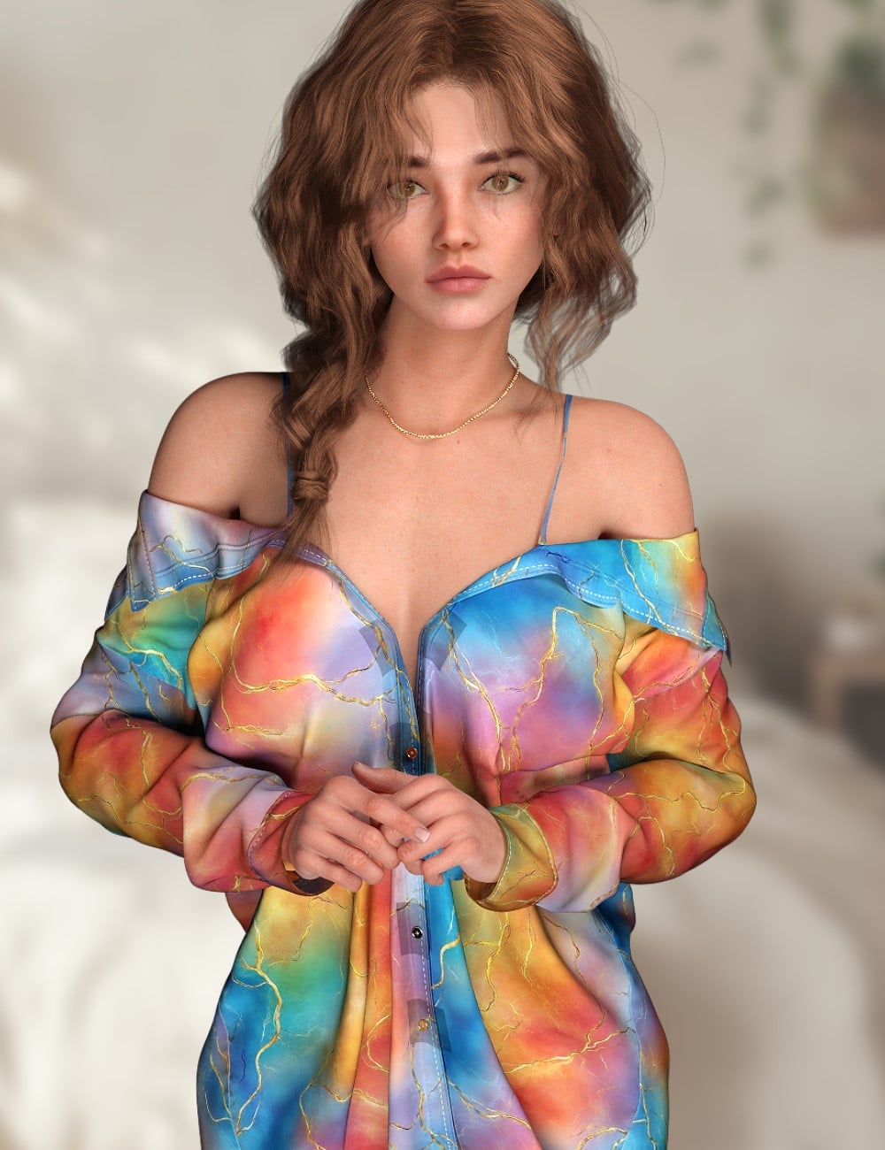 L3D Supreme Add-On Off Shoulder Shirt Genesis 9 by: LUNA3D, 3D Models by Daz 3D