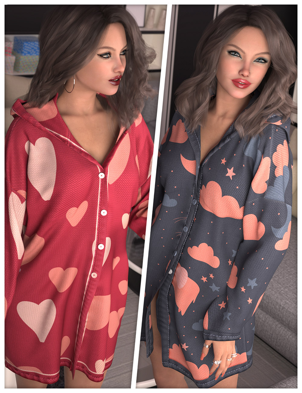 Everyday Textures for dForce SU Homewear by: ShanasSoulmate, 3D Models by Daz 3D