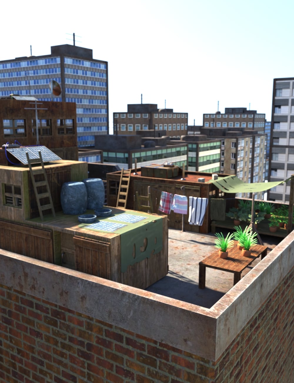AP Post Apocalyptic Rooftop Refuge by: AcharyaPolina, 3D Models by Daz 3D
