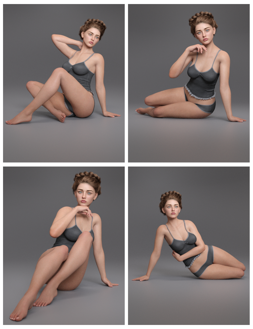 EG Lovely Poses 2 Genesis 9 Bundle by: Ergou, 3D Models by Daz 3D