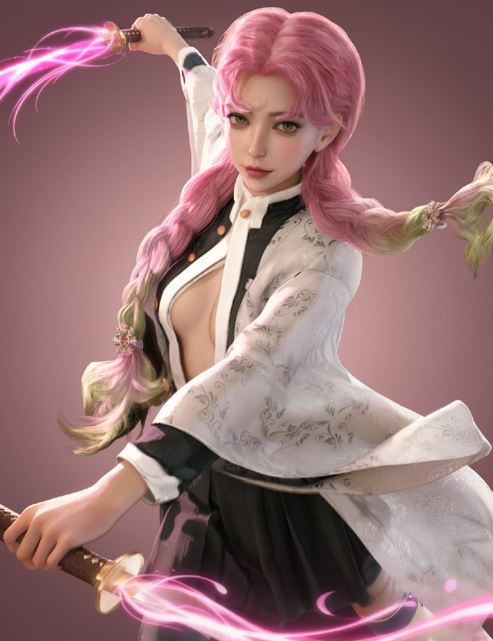 GuXi Hair for Genesis 9 and 8 Female by: Crocodile Liu, 3D Models by Daz 3D