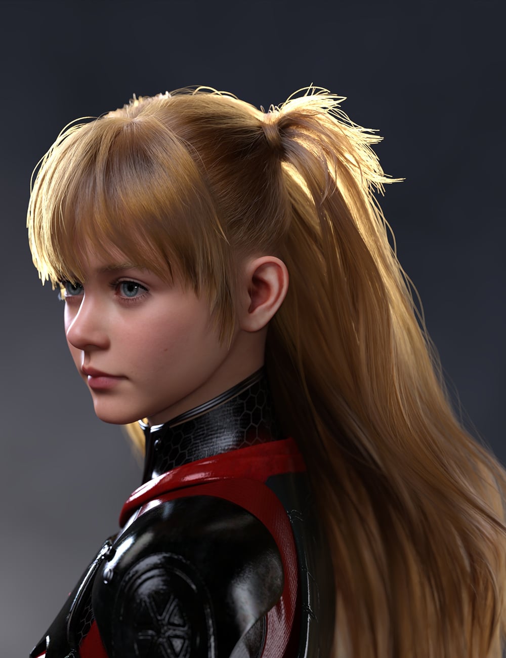 dForce Princess Series Prototype Pigtails for Genesis 9 by: Princess_pa, 3D Models by Daz 3D